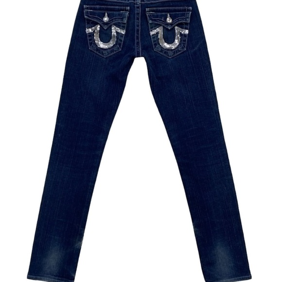 True Religion Dark Blue Flare Jeans - Picture 2 of 13